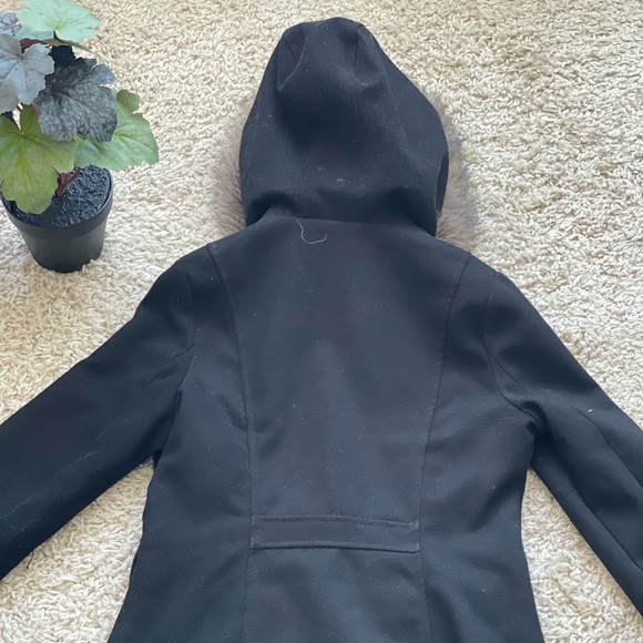 Mossimo Black Coat with faux fur!!!! - Picture 4 of 8